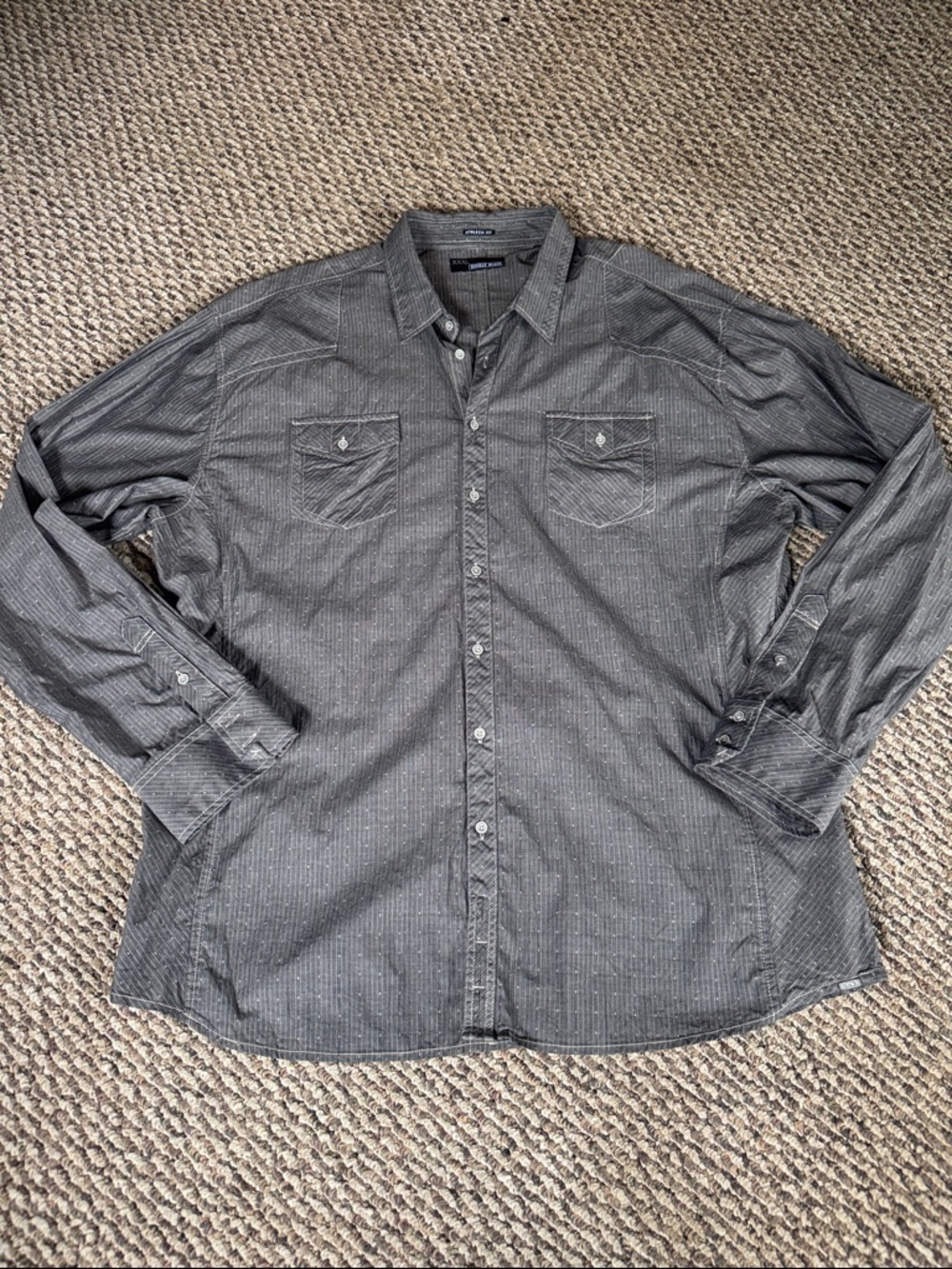 Buckle Black Men's Charcoal western Long-Sleeve Button-Down Shirt XXXL
